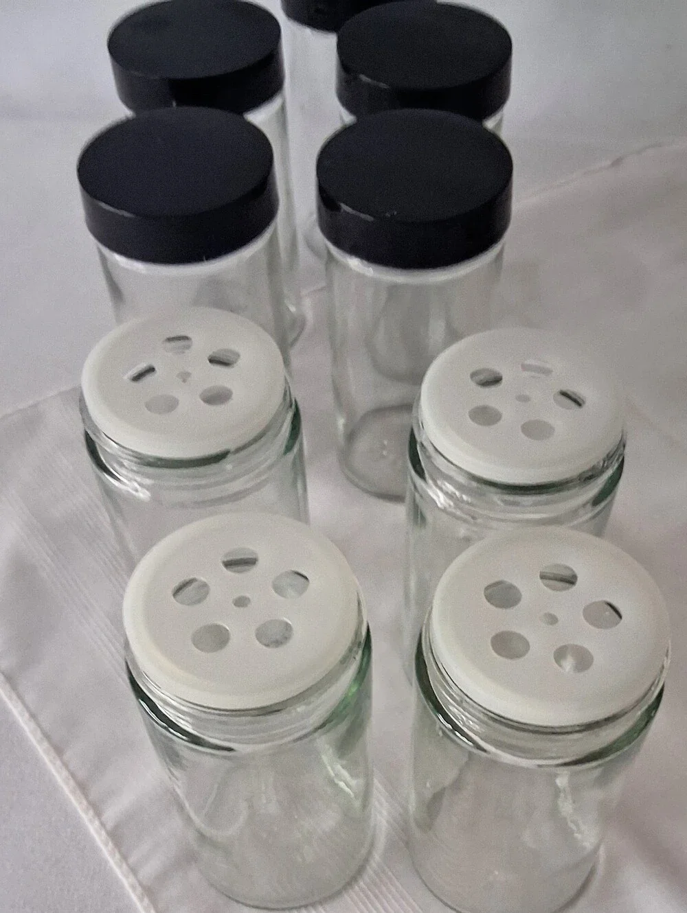 Vintage Chrome Spice Rack & Glass Jars - Lazy Susan Base